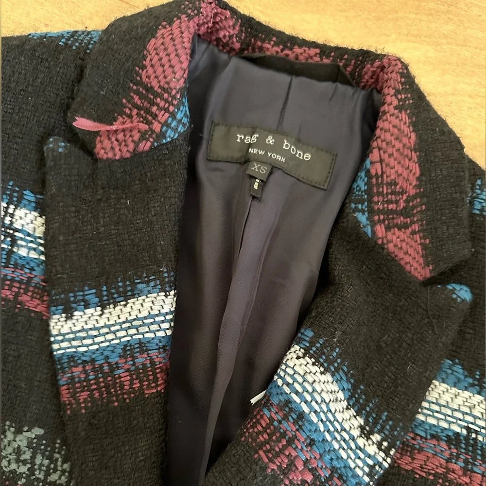 $650 - Rag & Bone Mohair Blend Striped Jacket Blazer - XS - Picture 7 of 9